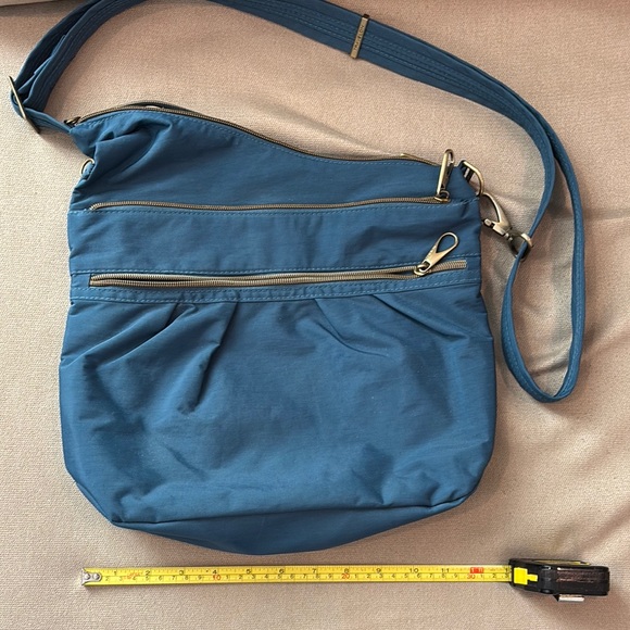 Travelon Blue Crossbody Bag with Adjustable Strap and Soft Fabric - Picture 2 of 9